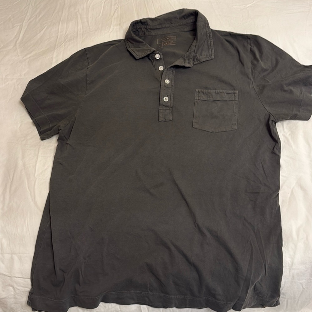 Billy Reid XLslim fit garment dyed collared tee